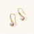 February 18k Gold Vermeil Birthstone Gemstone Hook Earrings Brazilian Amethyst