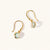 March 18k Gold Vermeil Birthstone Gemstone Hook Earrings Blue Topaz