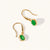 May 18k Gold Vermeil Birthstone Gemstone Hook Earrings Emerald Quartz