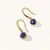 September 18k Gold Vermeil Birthstone Gemstone Hook Earrings Lapis Lazuli