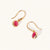July 18k Gold Vermeil Birthstone Gemstone Hook Earrings Ruby Quartz