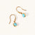 December 18k Gold Vermeil Birthstone Gemstone Hook Earrings Turquoise