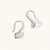 March Sterling Silver Birthstone Gemstone Hook Earrings Blue Topaz