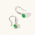 May Sterling Silver Birthstone Gemstone Hook Earrings Emerald Quartz