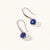 September Sterling Silver Gemstone Birthstone Hook Earrings Lapis Lazuli