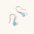 December Sterling Silver Birthstone Gemstone Hook Earrings Turquoise