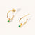 May 18k Gold Vermeil Birthstone Gemstone Hoop Earrings (Petite) Emerald Quartz