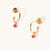 July 18k Gold Vermeil Birthstone Gemstone Hoop Earrings (Petite) Ruby Quartz