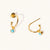 December 18k Gold Vermeil Birthstone Gemstone Hoop Earrings (Petite) Turquoise