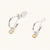 November Sterling Silver Birthstone Gemstone Hoop Earrings (Petite) Citrine