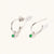 May Sterling Silver Birthstone Gemstone Hoop Earrings (Petite) Emerald Quartz
