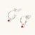January Sterling Silver Birthstone Gemstone Hoop Earrings (Petite) Garnet