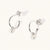 June Sterling Silver Birthstone Gemstone Hoop Earrings (Petite) Pearl
