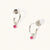 July Sterling Silver Birthstone Gemstone Hoop Earrings (Petite) Ruby Quartz
