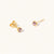 February 18k Gold Vermeil Birthstone Gemstone Stud Earrings (Petite) Brazilian Amethyst