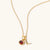 January 18k Gold Vermeil Initial & Birthstone Gemstone Charm Necklace Garnet