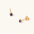 September 18k Gold Vermeil Birthstone Gemstone Stud Earrings (Petite) Lapis Lazuli