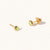August 18k Gold Vermeil Birthstone Gemstone Stud Earrings (Petite) Peridot