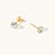 March 18k Gold Vermeil Birthstone Gemstone Bezel Set Stud Earrings Blue Topaz