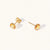 November 18k Gold Vermeil Birthstone Gemstone Bezel Set Stud Earrings Citrine