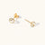 April 18k Gold Vermeil Birthstone Gemstone Bezel Set Stud Earrings Crystal