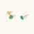 May 18k Gold Vermeil Birthstone Gemstone Bezel Set Stud Earrings Emerald Quartz
