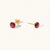 January 18k Gold Vermeil Birthstone Gemstone Bezel Set Stud Earrings Garnet