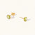 August 18k Gold Vermeil Birthstone Gemstone Bezel Set Stud Earrings Peridot