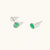 May sterling Silver Birthstone Gemstone Bezel Set Stud Earrings Emerald Quartz