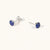 September Sterling Silver Birthstone Gemstone Bezel Set Stud Earrings Lapis Lazuli