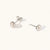 June Sterling Silver Birthstone Gemstone Bezel Set Stud Earrings Pearl