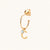 March 18k Gold Vermeil Initial & Birthstone Gemstone Personalised Hoop Earrings Blue Topaz