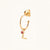 January 18k Gold Vermeil Initial & Birthstone Gemstone Personalised Hoop Earrings Garnet