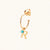 December 18k Gold Vermeil Initial & Birthstone Gemstone Personalised Hoop Earrings Turquoise
