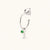 May Sterling Silver Initial & Birthstone Gemstone Personalised Hoop Earrings Emerald Quartz