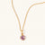 February 18k Gold Vermeil Birthstone Gemstone Pendant Necklace Brazilian Amethyst
