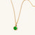 May 18k Gold Vermeil Birthstone Gemstone Pendant Necklace Emerald Quartz