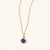 September 18k Gold Vermeil Birthstone Gemstone Pendant Necklace Lapis Lazuli