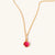 July 18k Gold Vermeil Birthstone Gemstone Pendant Necklace Ruby Quartz