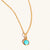 December 18k Gold Vermeil Birthstone Gemstone Pendant Necklace Turquoise