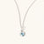 March Sterling Silver Birthstone Gemstone Pendant Necklace Blue Topaz