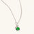 May Sterling Silver Birthstone Gemstone Pendant Necklace Emerald Quartz