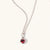 January Sterling Silver Birthstone Gemstone Pendant Necklace Garnet