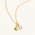 August 18k Gold Vermeil Initial & Birthstone Gemstone Charm Necklace Peridot