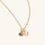 February 18k Gold Vermeil Initial & Birthstone Gemstone Charm Necklace Brazilian Amethyst