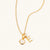 October 18k Gold Vermeil Initial & Birthstone Gemstone Charm Necklace Moonstone