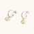 November Sterling Silver Birthstone Gemstone Hoop Earrings Citrine