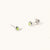 August Sterling Silver Birthstone Gemstone Stud Earrings (Petite) Peridot