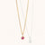 July 9K Gold Birthstone Gemstone Pendant Necklace Ruby